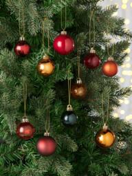 John Lewis Assorted Baubles, Box of 100, Red/Copper/Black - thumbnail 2