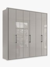 John Lewis Osaka 2.25m Bi-Fold Wardrobe with 6 Glass Doors - thumbnail 1