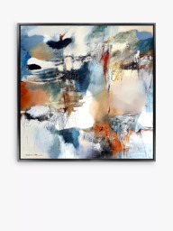John Lewis Natasha Barnes 'Continuation' Framed Canvas Print, 106 x 106cm, Blue/Multi