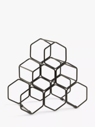 John Lewis Honeycomb Metal Wine Rack, 6 Bottle - thumbnail 1