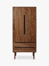 Swoon Southwark Double Wardrobe with 2 Drawers, Dark Brown