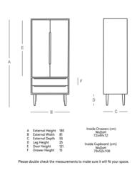 Swoon Southwark Double Wardrobe with 2 Drawers, Dark Brown - thumbnail 5