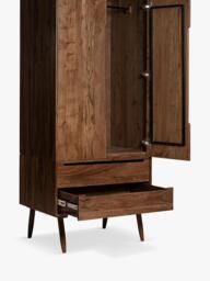 Swoon Southwark Double Wardrobe with 2 Drawers, Dark Brown - thumbnail 2