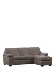 John Lewis Camden RHF Chaise End Leather Sofa Bed, Dark Leg