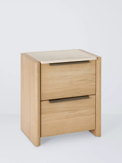John Lewis Rest 2 Drawer Bedside Table, Natural Wood - image 1