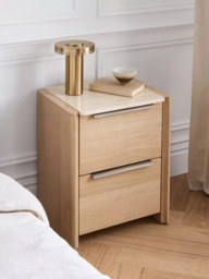 John Lewis Rest 2 Drawer Bedside Table, Natural Wood - thumbnail 2
