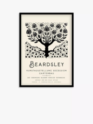 John Lewis Aubrey Beardsley 'Art Nouveau Tree' Framed Print, 73.5 x 53.5cm, Black/White