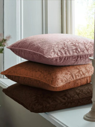 William Morris At Home Strawberry Thief Square Embossed Velvet Cushion - thumbnail 2