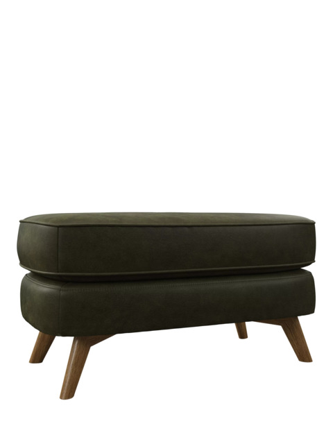 John Lewis Barbican Leather Footstool, Light Leg - image 1