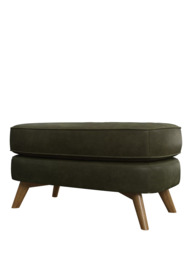 John Lewis Barbican Leather Footstool, Light Leg - thumbnail 4