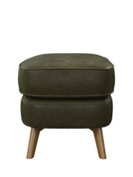 John Lewis Barbican Leather Footstool, Light Leg - thumbnail 3