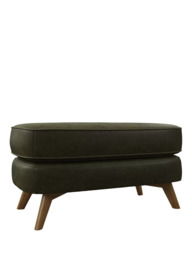 John Lewis Barbican Leather Footstool, Light Leg - thumbnail 1