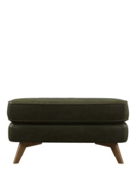 John Lewis Barbican Leather Footstool, Light Leg - thumbnail 5