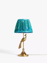 John Lewis + Matthew Williamson Peacock Lamp Base and Peacock Tapered Lampshade, Gold/Blue - thumbnail 2