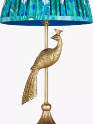 John Lewis + Matthew Williamson Peacock Lamp Base and Peacock Tapered Lampshade, Gold/Blue - thumbnail 3