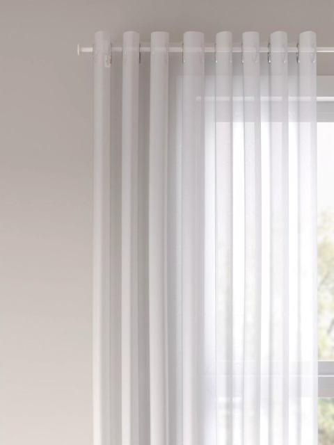 John Lewis Eyelet Voile Panel, White - image 1
