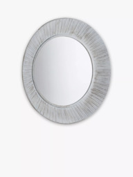 Gallery Direct Round Distressed Metal Wall Mirror, 81cm, White - thumbnail 2