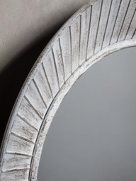 Gallery Direct Round Distressed Metal Wall Mirror, 81cm, White - thumbnail 6
