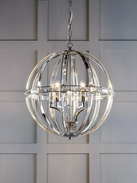 Laura Ashley Aidan Crystal Grand Ceiling Light, Clear/Polished Chrome - image 1