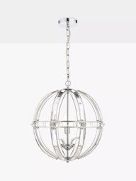 Laura Ashley Aidan Crystal Grand Ceiling Light, Clear/Polished Chrome - thumbnail 4