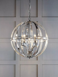 Laura Ashley Aidan Crystal Grand Ceiling Light, Clear/Polished Chrome