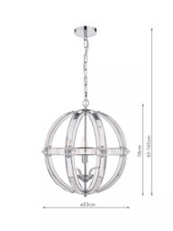Laura Ashley Aidan Crystal Grand Ceiling Light, Clear/Polished Chrome - thumbnail 6