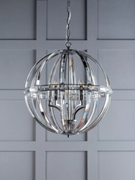 Laura Ashley Aidan Crystal Grand Ceiling Light, Clear/Polished Chrome - thumbnail 2