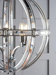 Laura Ashley Aidan Crystal Grand Ceiling Light, Clear/Polished Chrome - thumbnail 3