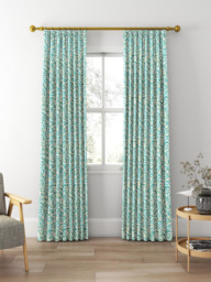 Clarke & Clarke Willow Boughs Made to Measure Curtains or Roman Blind, Teal - thumbnail 3