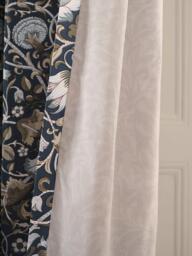 William Morris At Home Lodden Pair Lined Eyelet Curtains, Prussian Blue - thumbnail 2