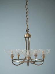 Laura Ashley Wellham Chandelier Ceiling Pendant Light, 5 Arms, Antique Brass - thumbnail 2