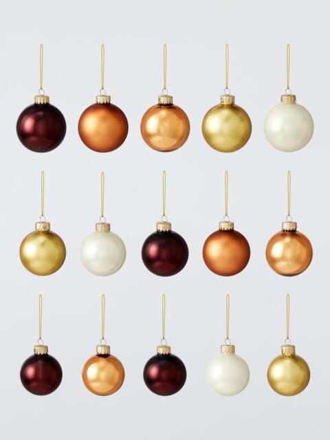 John Lewis Glass Baubles, Box of 42, Gold/Brown/Cream - image 1