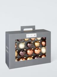 John Lewis Glass Baubles, Box of 42, Gold/Brown/Cream - thumbnail 3