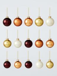 John Lewis Glass Baubles, Box of 42, Gold/Brown/Cream - thumbnail 1