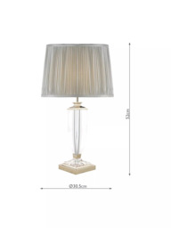 Laura Ashley Carson Crystal Table Lamp, Polished Nickel - thumbnail 3