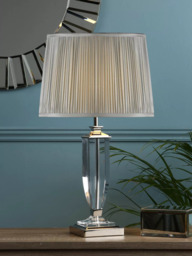 Laura Ashley Carson Crystal Table Lamp, Polished Nickel