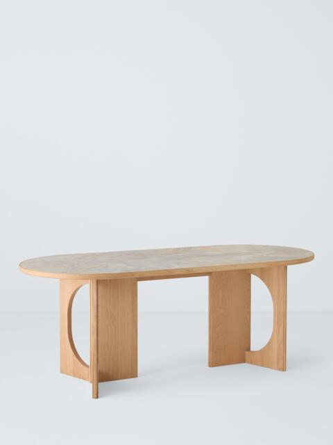 John Lewis Sculpt 6 Seater Ceramic Top Dining Table, Oak - image 1