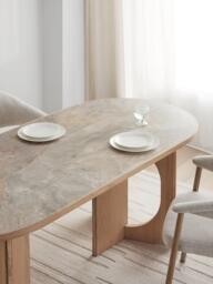 John Lewis Sculpt 6 Seater Ceramic Top Dining Table, Oak - thumbnail 2