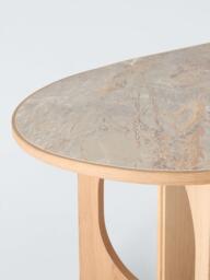 John Lewis Sculpt 6 Seater Ceramic Top Dining Table, Oak - thumbnail 4