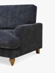 John Lewis Clover Armchair, Dark Wood, Chunky Chenille Charcoal - thumbnail 4