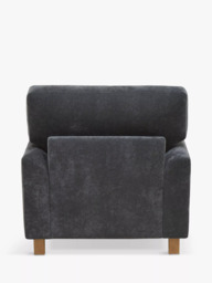 John Lewis Clover Armchair, Dark Wood, Chunky Chenille Charcoal - thumbnail 3