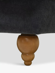 John Lewis Clover Armchair, Dark Wood, Chunky Chenille Charcoal - thumbnail 6