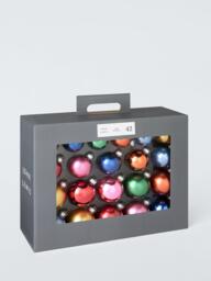 John Lewis Glass Christmas Tree Baubles, Box of 42, Multi - thumbnail 3