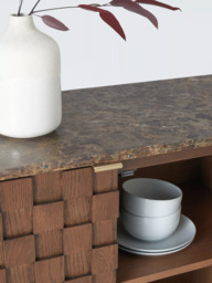 John Lewis Check Marble Top 3 Door Sideboard, Dark Brown - thumbnail 4