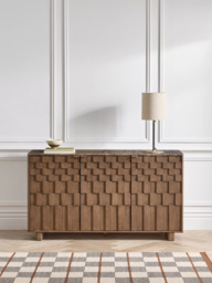 John Lewis Check Marble Top 3 Door Sideboard, Dark Brown - thumbnail 2