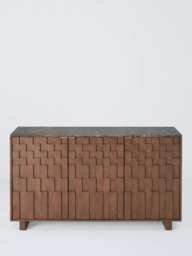 John Lewis Check Marble Top 3 Door Sideboard, Dark Brown - thumbnail 3