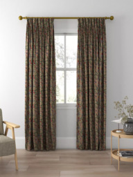 Morris & Co. Golden Lily Minor Made to Measure Curtains or Roman Blind, Biscuit/Indigo/Red - thumbnail 5