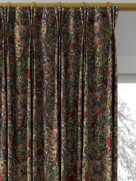 Morris & Co. Golden Lily Minor Made to Measure Curtains or Roman Blind, Biscuit/Indigo/Red - thumbnail 6