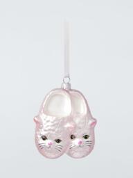 John Lewis The Enthusiast Cat Slippers Bauble, Pink