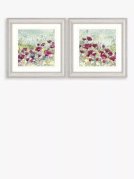 John Lewis Catherine Stephenson Poppy & Daisy Framed Print & Mount, Set of 2, 60.5 x 60.5cm, Red/Multi - thumbnail 1